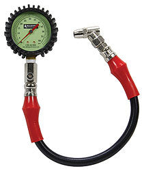 2-1/4" Diameter Tire Pressure Gauge, Glow In The Dark 0-60 PSI